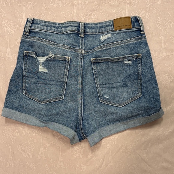American Eagle Outfitters Ripped Blue Jean Shorts - Picture 3 of 4
